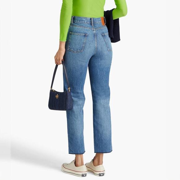 Sandro High Rise Straight Leg Medium Wash Jeans Size FR36 - Picture 2 of 8